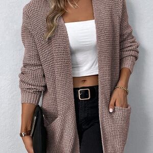 (NWT) Casual Cable Open Front Cardigan Sweater